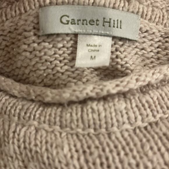 Garnet Hill oatmeal marled knit sweater - Picture 3 of 4